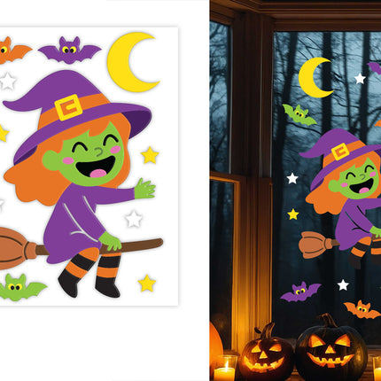 Decorazione per finestre di Halloween "Strega" 50 cm