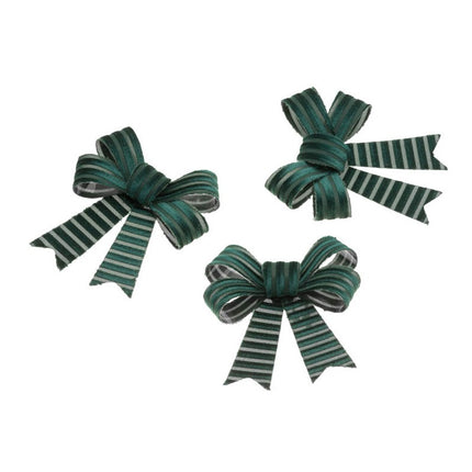 3 fiocchi di velluto verde a coste 10cm x 12,7cm