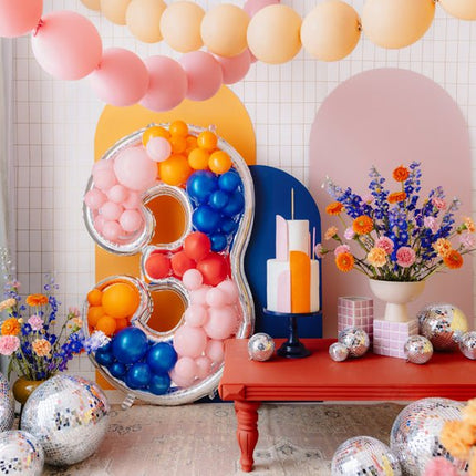 3 Jaar Ballon Frame Zilver 1,26m - Partywinkel - 5904555037342