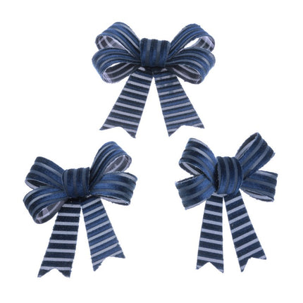 3 FIOCCHI IN VELLUTO A COSTE BLU NAVY 10 CM X 12,7 CM