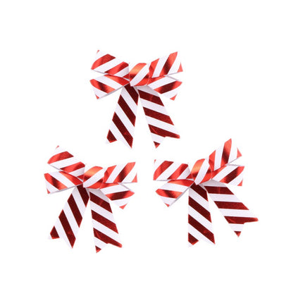 Fiocco rosso bianco a righe 11cm 3pz