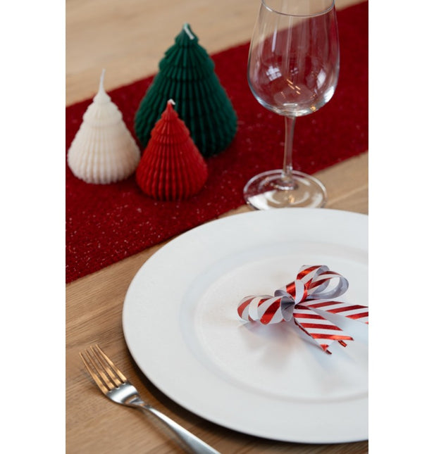 Fiocco rosso bianco a righe 11cm 3pz