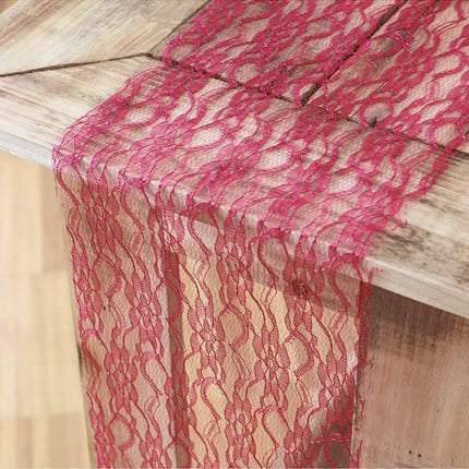 Runner da tavolo rosso in pizzo 3,1 m 3 pezzi
