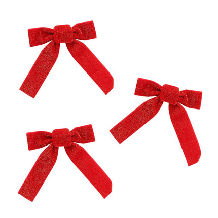 Fiocco rosso in velluto 16cm 3 pezzi