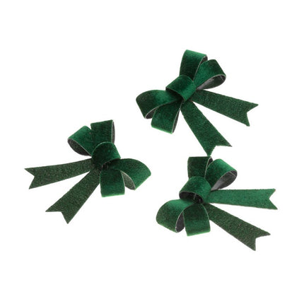 3 fiocchi di velluto verde scuro 10CM X 12,7CM