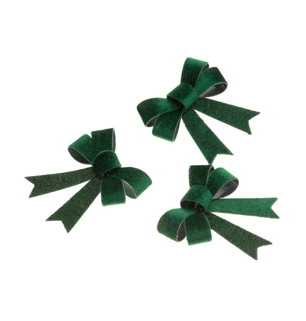 3 fiocchi di velluto verde scuro 10CM X 12,7CM