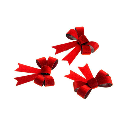 3 fiocchi rossi di velluto 10cm x 12,7cm