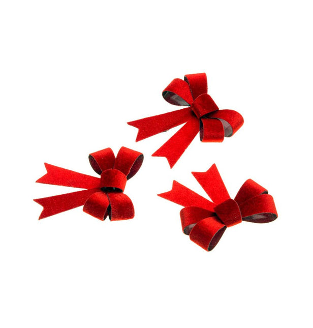 Fiocco rosso in velluto 12,7 cm 3 pezzi