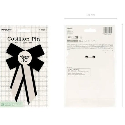 30 Jaar Button Strik 17cm van Partydeco koop je bij Partywinkel