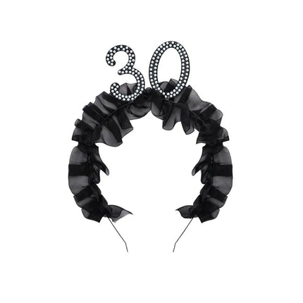30 Jaar Haarband Zwart van Partydeco koop je bij Partywinkel