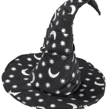 CAPPELLO DA STREGA/STREGONE CON LUNA E STELLE BAMBINO