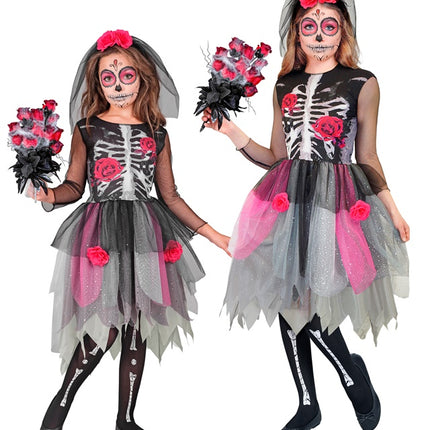 VESTITO DA SCHELETRO CON ROSE