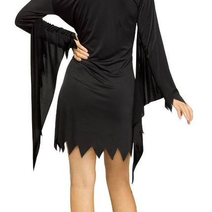 Costume Halloween Donna Nero Spirito Viso Invecchiato