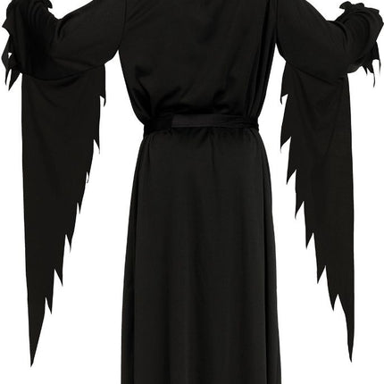 Costume Halloween bambino nero faccia da fantasma invecchiato