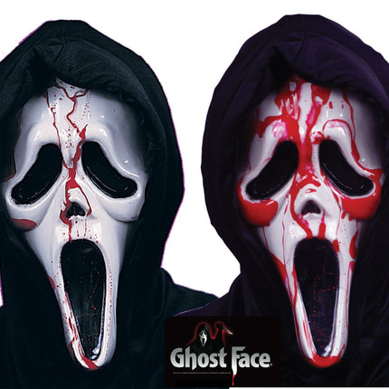 Maschera di Halloween bianca rossa con sangue finto