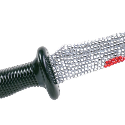 Coltello finto glitterato di Halloween 26 cm