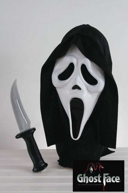 Maschera di Ghostface con coltello