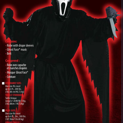 Costume di Halloween da fantasma nero da uomo 3 pezzi