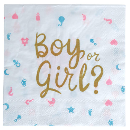 Tovaglioli Gender Reveal 33cm 12pz