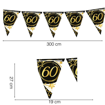 Ghirlanda 60 anni di carta 3m