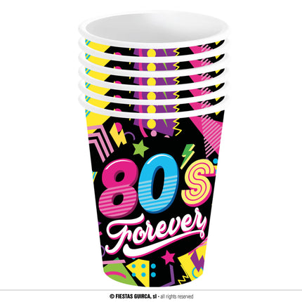 Bicchieri 80S Neon 240ml 6 pezzi