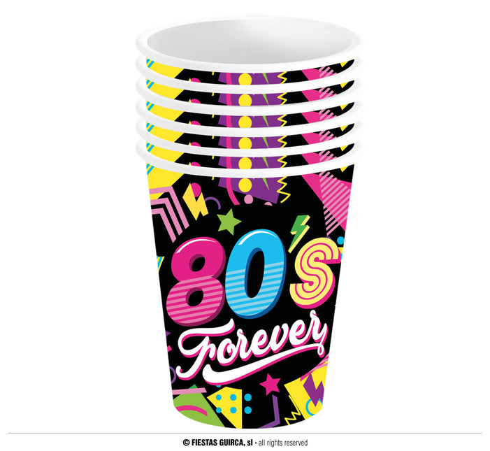 Bicchieri 80S Neon 240ml 6 pezzi