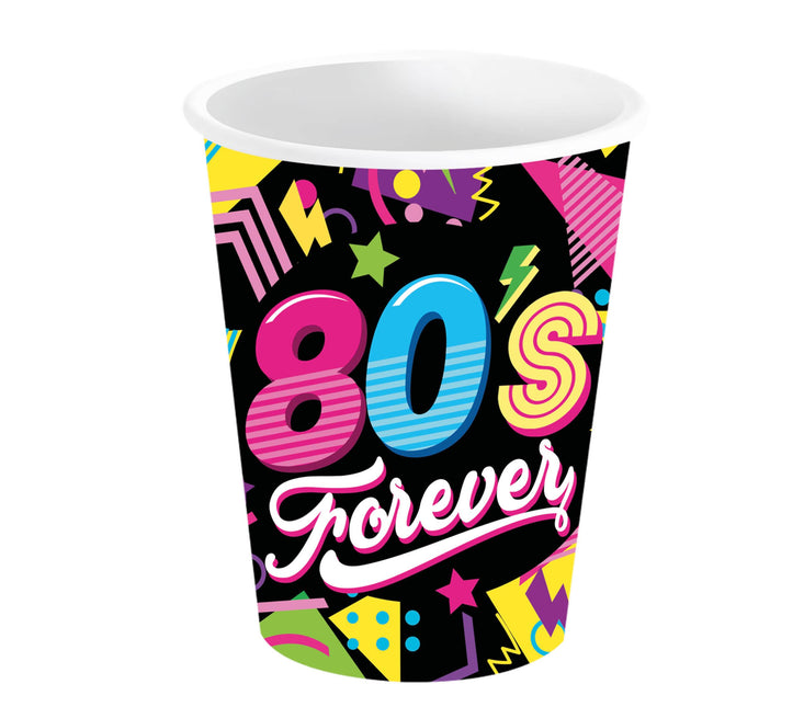 Bicchieri 80S Neon 240ml 6 pezzi