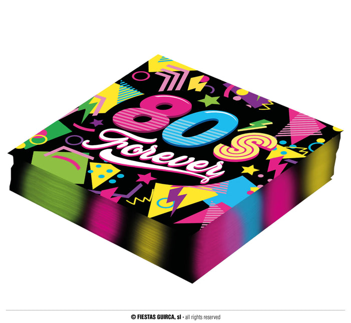 Tovaglioli Neon 80S 33cm 12pz