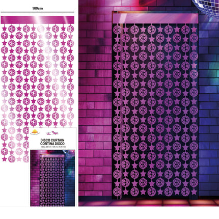 Disco 70S Tenda per porte rosa metallizzato 2m