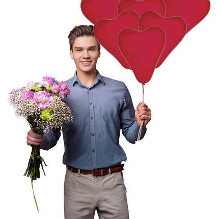 Sacchetto da 10 palloncini a forma di cuore