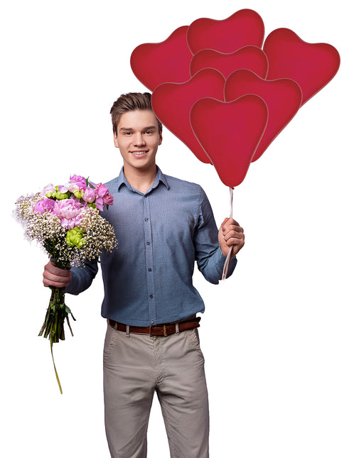 Sacchetto da 10 palloncini a forma di cuore