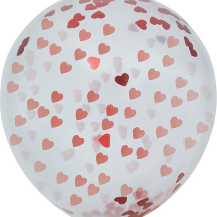Sacchetto da 10 palloncini con coriandoli a forma di cuore
