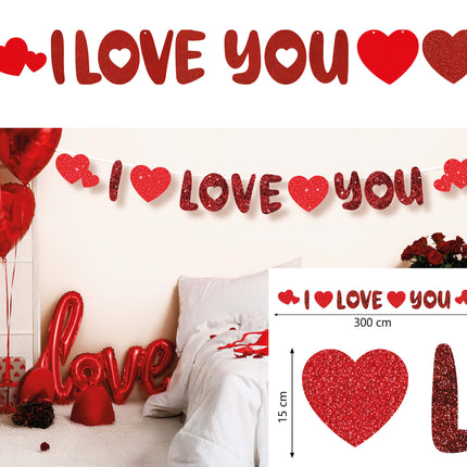 Ghirlanda I love you 300 cm