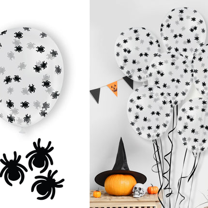 Palloncini a coriandoli di Halloween con ragni 10 pezzi