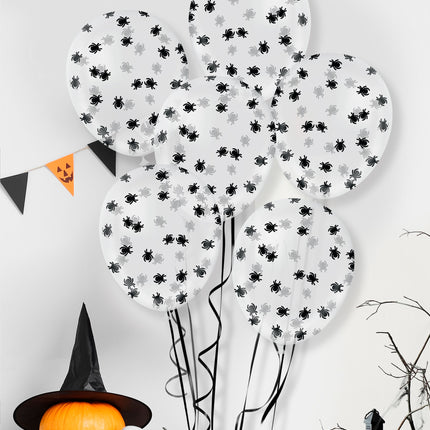 Palloncini a coriandoli di Halloween con ragni 10 pezzi