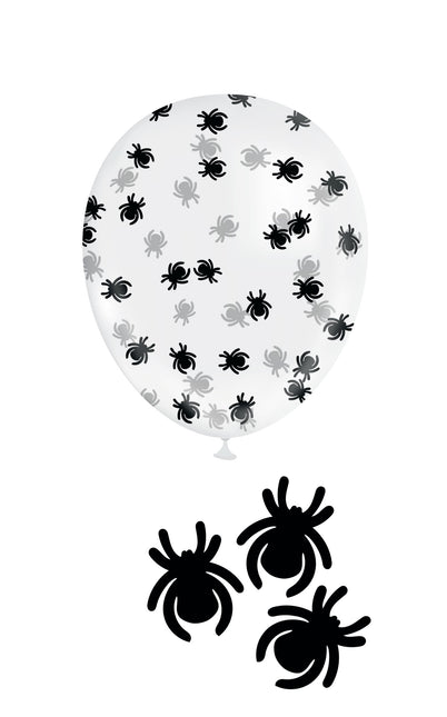 Palloncini a coriandoli di Halloween con ragni 10 pezzi