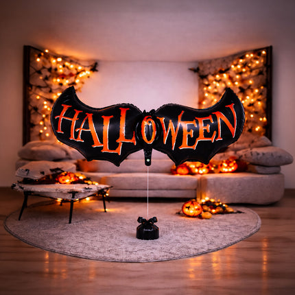 Palloncino in foil di Halloween a forma di pipistrello, vuoto, 1 m