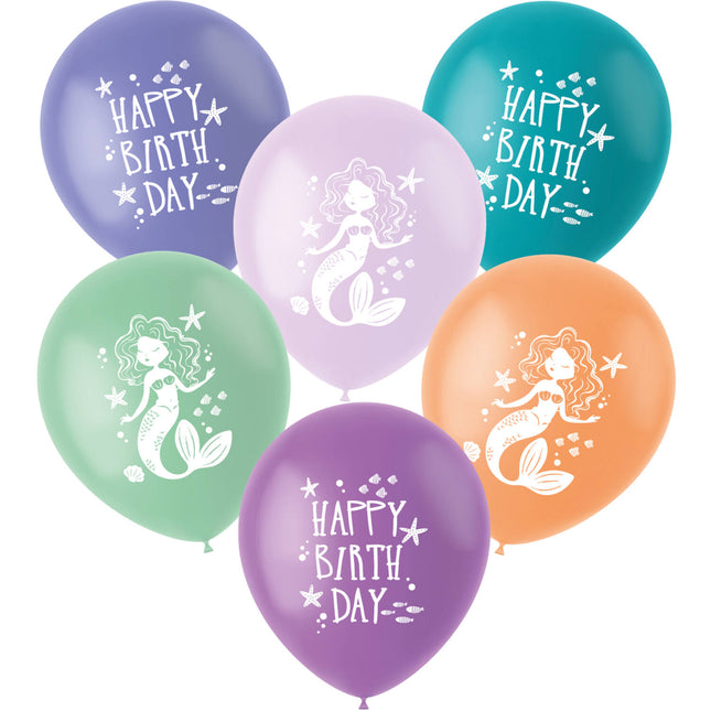 Palloncini Buon Compleanno Sirena 33cm