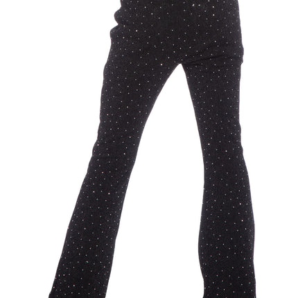 Pantaloni neri svasati con glitter