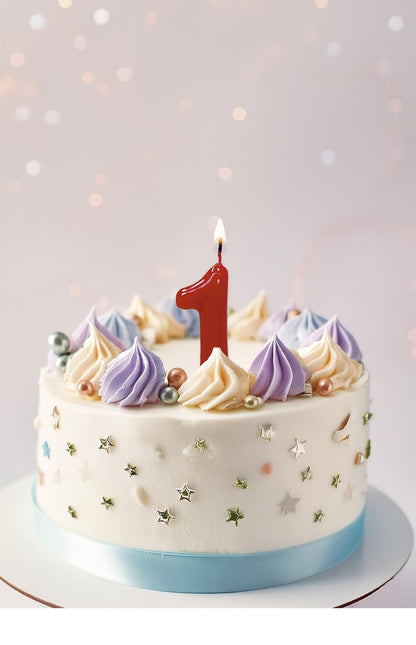 Candela rossa 1 anno 5,5 cm
