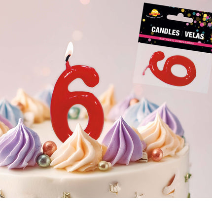 Candela rossa 6 anni 5,5 cm