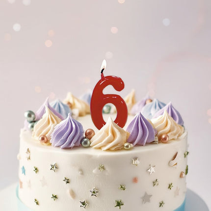 Candela rossa 6 anni 5,5 cm