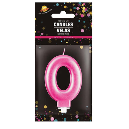Candela rosa 0 Year Metallic 8cm