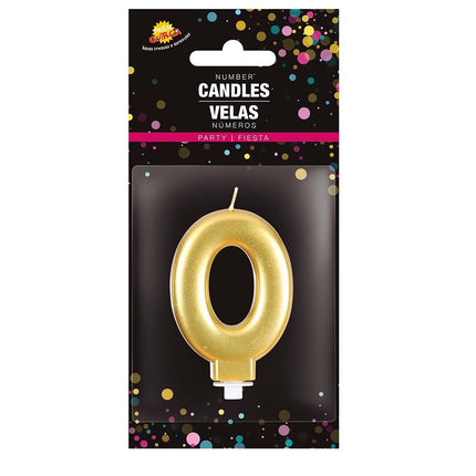 Candela Oro 0 Anno Metallizzata 8cm