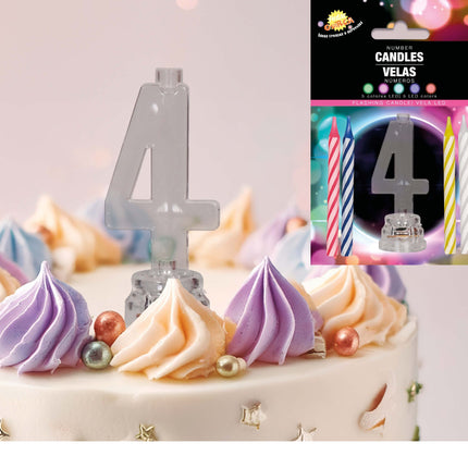 Portacandela 4 Anni Led 13cm