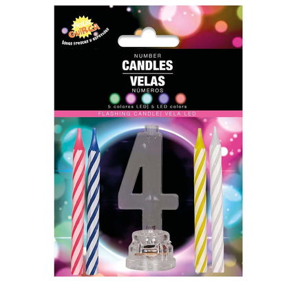 Portacandela 4 Anni Led 13cm