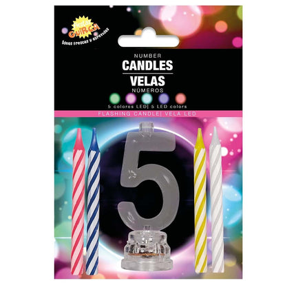 Portacandela 5 anni a Led 13cm