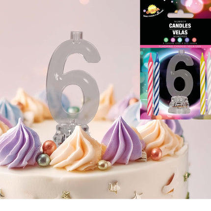 Portacandela 6 Anni Led 13cm