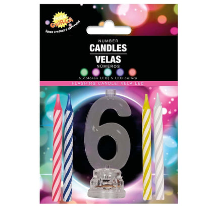 Portacandela 6 Anni Led 13cm