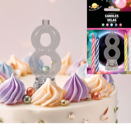 Portacandela 8 anni a Led 13cm
